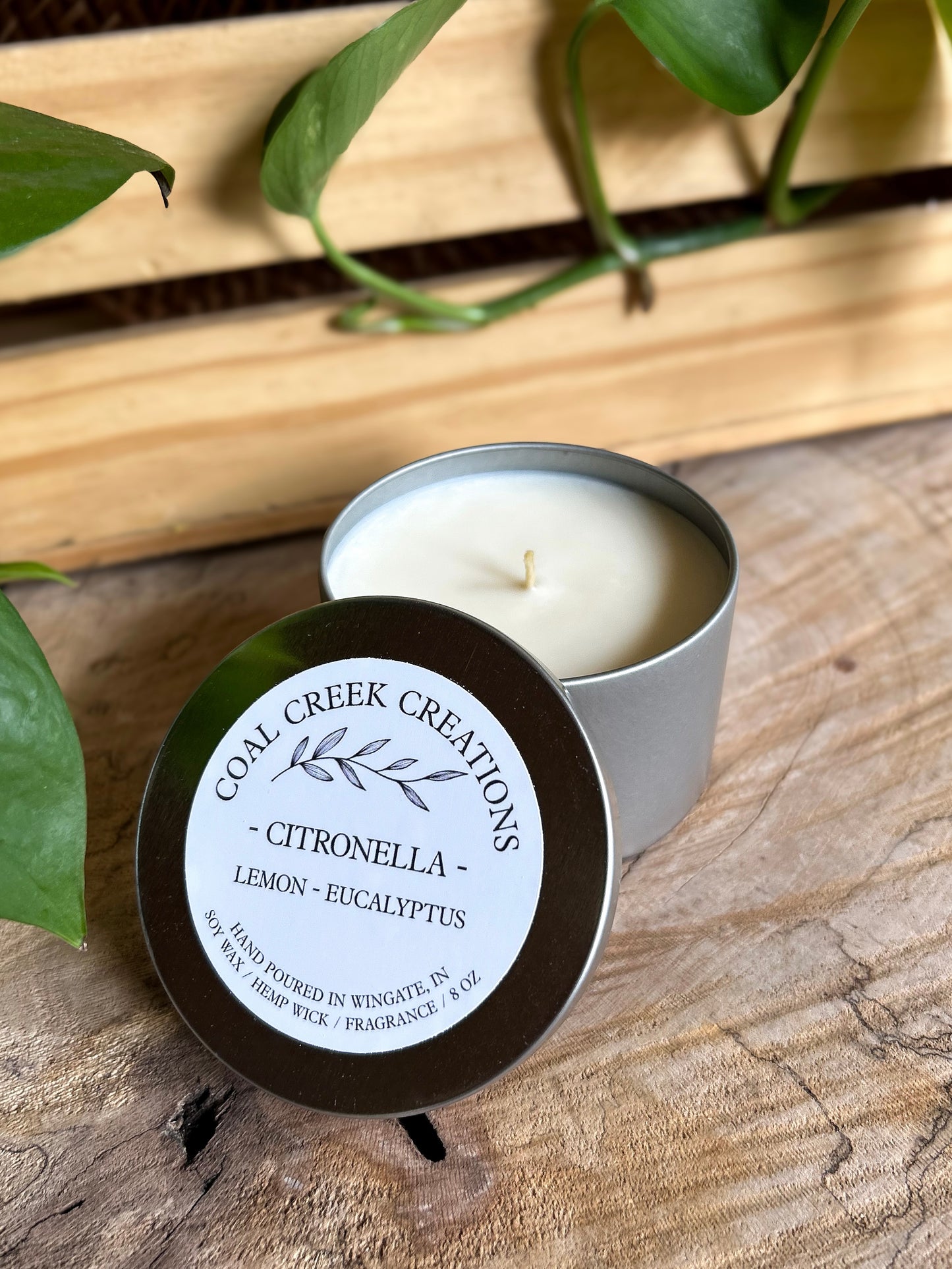 Citronella Outdoor Candle | Lemon | Eucalyptus | Mosquito Repellent | 8oz Soy Wax