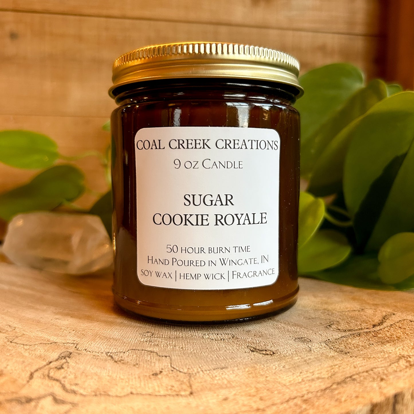 Sugar Cookie Royale | Scented Natural Soy Candle | Hand poured in Amber Jars with Organic Hemp Wick | Phthalate-free |