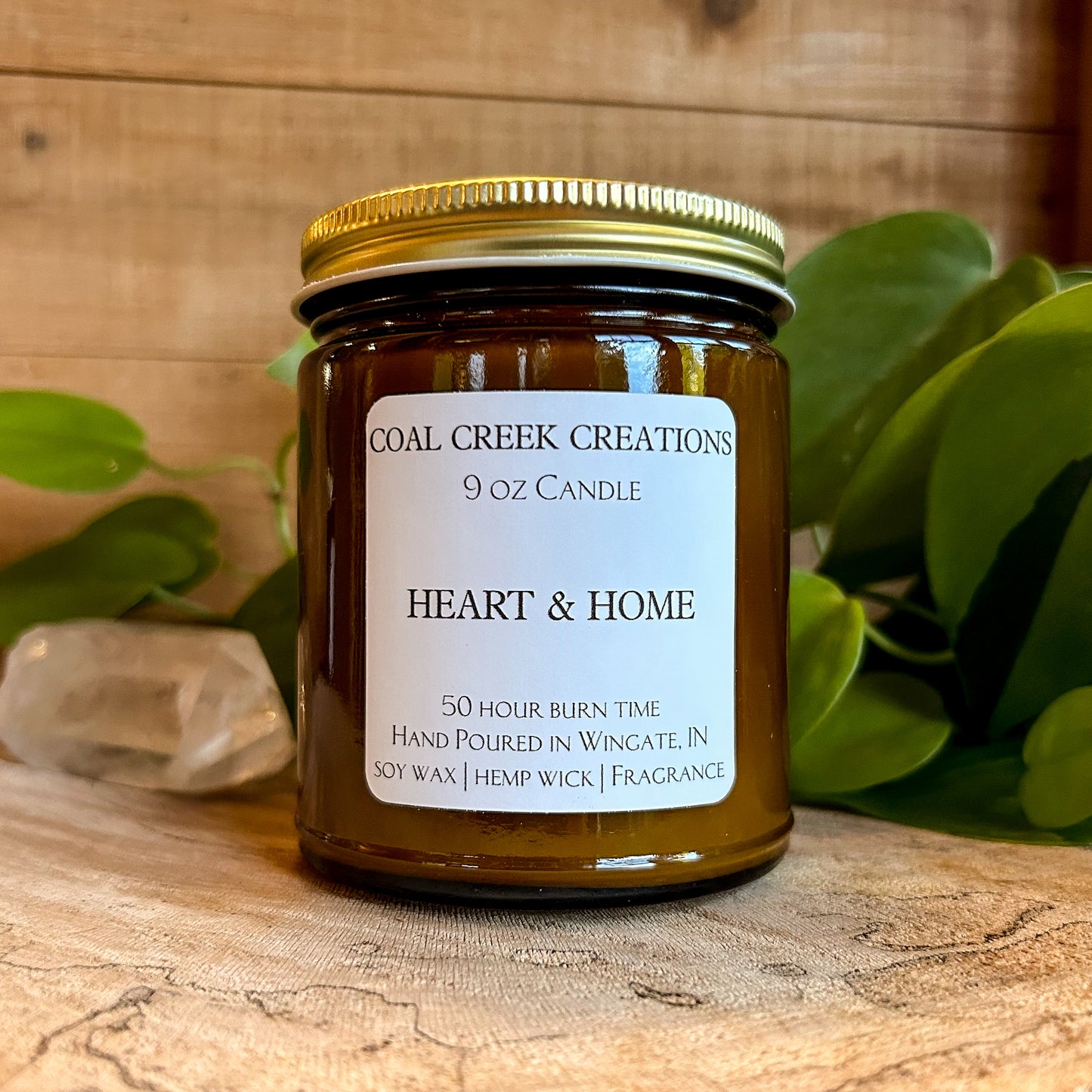 Heart + Home | Scented Natural Soy Candle | Hand poured in Amber Jars with Organic Hemp Wick | Phthalate-free | Fall Scented